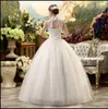 Goedkope vintage veter trouwjurk 2018 echte po plus size bridal ball jurk vestido de noivas9060869