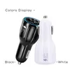 For Samsung Galaxy S8 Iphone QC3.0 fast charge 6A Qualcomm Quick Charge car charger Dual USB phone charger with Retail package