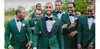 Newl Demontage Two Button Green Groom Tuxedos Excellent GroomsMen Mannen Formele Pakken Business Prom Pas Personaliseer (Jas + Broek + Tie) Nee; 49