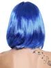 Cabelos de peruca azul com franjas que se envolvem