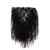 مقطع في امتدادات الشعر البشري kinky 100g 7pcs/مجموعة kinky curly 4b 4c البرازيلي البشري مقطع الشعر الطبيعي