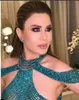 イブニングドレスYousef aljasmi Kim Kardashian Dolman Sleeve O-Neck Crystal Mermaid Long Dress Almoda Gianninaazar Zuhlair Murad Ziadnakad