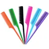 New Colorful Plastic Hair Pointed Tail Comb Hairdresser Hair Cutting Styling Makeup Comb Salon Tools LX3206