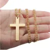 Pretty Gold Chain Jewelry Cross Pendant Necklace Link Chain Necklace Statement Charm Jewelry Black Silver Gold Plated Cross Necklaces
