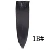 22quot peruca 140g reta 16 clipes em estilo falso cabelo sintético clipe em extensões de cabelo resistente ao calor8220513