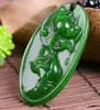 China Inzameling Natuurlijke Jade Groene Jade Hanger Ketting Amulet Gelukkige Zomer Ornamenten Natuursteen Handgravure