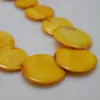 Yellow Color Round Natural Shell Necklace Fashion Lady's Wedding Party Jewelry,Woman Gift Necklace New Free Shipping