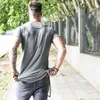 2018 Summer Moda Nowy Mężczyźni Muscle T Shirt O-Neck Krótki rękaw Topy T-shirt Casual Slim Fit Male Koszulki Homme White Gray11