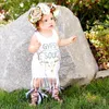 Rodzina Dopasowanie stroje Mamy i ja Ubrania Wiosna Summer Deer Head Shirt Bez Rękawów Koszula Kamizelka Infant Toddler Tassel Dress Baby Romper