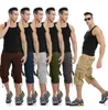 Man's Cargo Pants Pure Color Loose Capris Hip Hop Skateboard Fashion Pant For Man