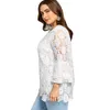 Gamiss 2018 Kobiety Casual White O Neck Trzy Dzielnica Bluzka Plus Rozmiar Koronki Rękaw Rękaw Tuniki Top Koszule Blusas Duży rozmiar XL-5XL