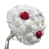 Decoração do casamento novo casamento Bouquet de cristal broche dama Foamflowers Rose ramalhete nupcial branco de cetim flores românticos