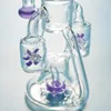 Propeller Waterpipe Dubbele Recycler Glas Bong DAB Rigs Windmolen Perc Multi Percolator Hoofddienst Glas Waterleidingen Groen Paars Oliereiliging XL167