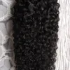 Natural Color Curly I Tip Hair Extensions 100g 1g / ciocca Pre Bonded Fusion Hair I Tip Stick Cheratina Double Drawn Remy Hair Extension