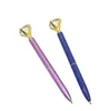 15 colors Ballpoint Pens Big Gem Metal Ball Pen With Large Diamond Blue Black Magical School Office Supplies