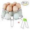 2 Piece Steamer Rack for Instant Pot, Stainless Steel Stackable Egg Steam Stand Vegetable Pressure Cooker Steaming Racks Set with Kitchen Pl