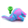 Tubo in silicone elefante con ciotola in vetro mini gorgogliatore Tubi per condimenti in silicone per alimenti Bong in silicone lunghezza 123mm