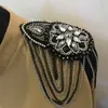 Nova chegada vintage acessórios de moda strass borla grande epaulette kpop handmade jóias epulet / carreta para mulheres e homens