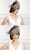 Fascinators Black Leopard Pillbox Hat Avec Voile 100% Australien Feutre De Laine Chapeaux De Mariage Femmes Vintage Bowknot Cocktail Fedora304S