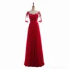 Elegant Chiffon Evening Dresses sheer with Applique Shining Sequins Beads Long Prom Dress Lace-up back formal gowns Cheap