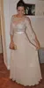 Longueur de plancher perles perles dentelle 3 4 manches en mousseline de soie élégante mère de la mariée robes bijou Vintage robes de bal 221S