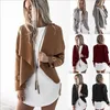 Casacos Mulheres Lapela Pescoço Casacos Feminino Moda Outwear Slim Outono Tops Casual Manga Longa Blusa Jaquetas Blusas Mulheres Vestido B2725