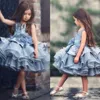blue girls pageant dress lace up