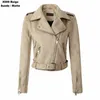 Wholesale-2018 New Arrial Women Autumn Winter Suede Faux Leather Jackets Lady Fashion Matte Motorcycle Coat Biker Gray Pink Beige Outwear