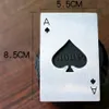 8.5*5.4cm acier inoxydable noir Poker carte à jouer ouvre barre outil décor à la maison accessoires de cuisine fournitures de fête décorations de mariage