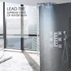 Badezimmer-Dusche-Kombi-Wasserhahn-Mischer-Set, großes Wasserdurchfluss-Duschventil, Regen-Wasserfall-LED-Duschkopf