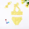 Kids Girl Swimsuit Polka Dot Bikini 3 pcs Set For Girls Children Summer Princess Girls Swimwear Swimming Bikini Suits B11