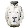 Couples Men Women 3D Graphic Print Lovers Hoodie Sweater Sweatshirt Jacket Pullover Top White Lion Free Shipping S/M-XXL/XXXL
