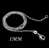 Collana in argento sterling 925 Collane a catena Rolo O Gioielli 1mm 16'' -- 24'' Argento 925 fai da te Chai327L