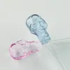 Unique Shape Mini Pyrex Oil Burner Pipes Skull Colorful Glass Pipes Straight Tube Smoking Hand Pipes SW13