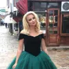 Capuchon de Charme Sleeve Dark Green Tulle Tulle Soirée Dress Robe Formelle Robe Spéciale Robe Superbe Sweetheart Robe de bal de bal de bal de bal de bal