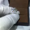 Choucong jóias artesanais corte marquise 5ct diamonique cz 925 prata esterlina noivado anel de banda de casamento para mulheres presente333y