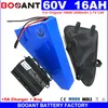 Frete grátis 60V 16AH Triângulo E-bike bateria de lítio para Bafang 1000W 1500W Motor + 5A Carregador Scooter elétrico Bateria 60V