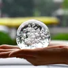 Fontaine d'eau en marbre de verre de cristal, boule à bulles, boules de verre décoratives feng shui, Figurines de fontaine d'eau d'intérieur pour la maison