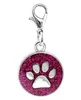 20PCSlot Colors 18mm footprints Cat Dog paw print hang pendant charms with lobster clasp fit for diy keychains fashion jewelrys6559239