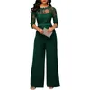 Mode Casual Wide Been Rompertjes Vrouwen Elegante Avond Party Kant Patchwork Sexy Playsuits Bodysuits Formele Jumpsuits1