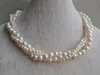 100% натуральный жемчуг ювелирные изделия, белый цвет 18" 3-9мм белый цвет настоящее пресноводное жемчужное ожерелье, подарок невесты для женщин
