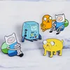 Miss Zoe Adventure Time Emaljnål Finn och Jake broscher Väska Kläder Lapel Pin Button Badge Cartoon Smycken Present till vänner barn