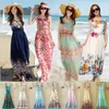 Kleider Women Bohemian Beach Kleid Sommer Blumenboho Blumenkleid Mädchen drucken lange Maxi -Kleider Mode ärmellose Chiffon Badebekleidung 3919