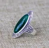 Top Quality Green Chalcedony Wedding Ring 100% 925 Sterling Silver Jewelry For Women Gifts Fine Vintage Gemstone Jade Ring SR34