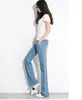 2017 verão fino fundo tamanho grande elástico cintura larga calça jeans casual feminino solto em linha reta pants pants mulheres jeans w175 s18101604