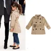여자 트렌치 코트 가을 겨울 어린이 파카 바깥 쪽 여자를위한 더블 브레스트 아이 의류 탑스 재킷 outwear 2-8T