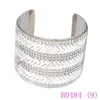 3pcs Brand Arrows Wide Cuff Bangle for Women Shiny Rhinestone Silver Gold Color Christmas New Year Gift Drop Shipping Jewelry B0484