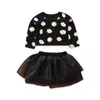 Baby Girl Clothes Infant Toddler Girls Clothing Set Long Sleeve Daisy Print Crop Tops + Tutu Skirt 2PCS Baby Outfits Children Kids Clothing