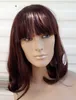 brown curly wavy fringe shoulder length hair wig fancy dress cosplay free cap ne