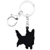 Acrylique Clignotant Yorkshire Terrier Chien Porte-clés Animaux Porte-clés Pour Femmes Fille Dames Sac À Main Clé De Voiture Charmes Enfants Cadeau